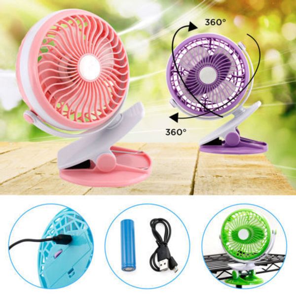 

portable fan rechargeable battery mini oscillating clip black desk stroller shu
