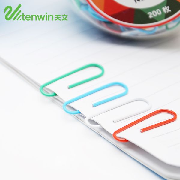 

200 pcs/lot 28mm cute colored paper clips school metal clamps mini kawaii paperclips for kids gift office binding supplies
