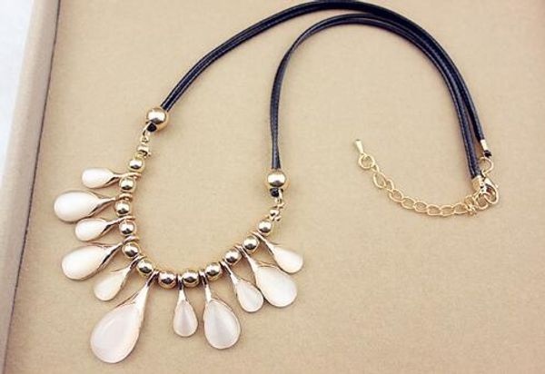 

style european and american fashion bohemian cateye crystal chain clavicle flower drop love short necklace fashionable classic delicate, Silver