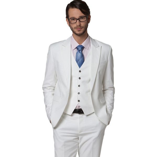

белые мужские костюмы slim fit свадебные смокинги жених носить 3 шт. (куртка+брюки+жилет) выпускного вечера деловые костюмы лучший человек b, Black;gray