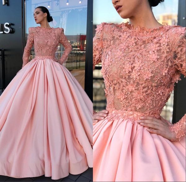 

бальное платье quinceanera платья бато длинные рукава кружева аппликация из органзы развертки поезд вечернее вечерние платья, Black