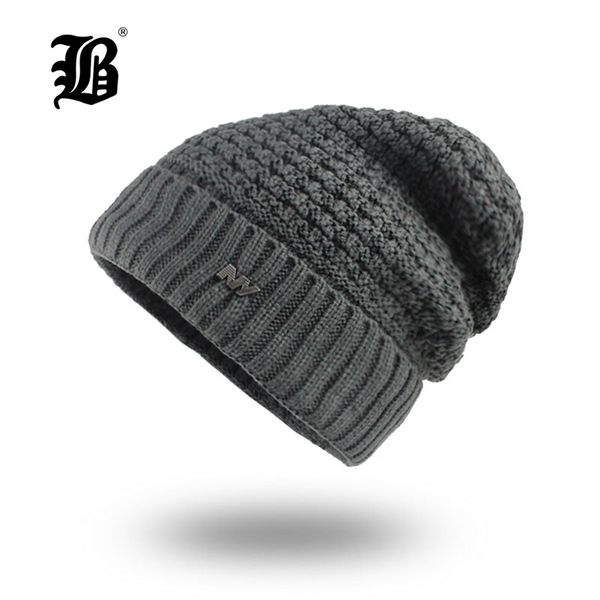 

flb] men winter hat knitted beanies skullies warm bonnet caps baggy brand solid thicken winter hats for men women f18014