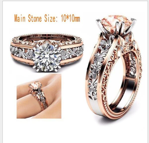 

ladies ring alloy plated 14k rose gold color ring cross border jewelry, Silver