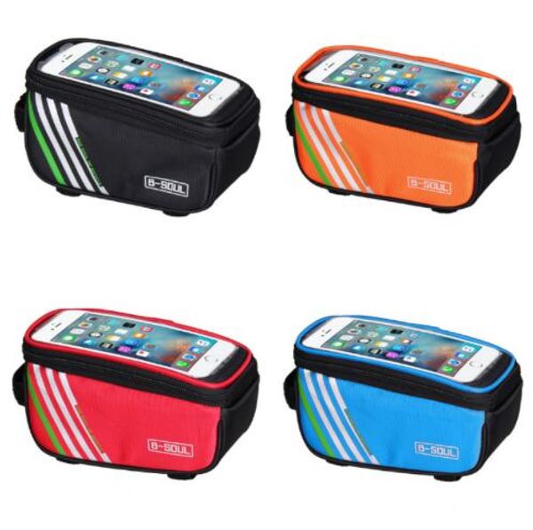 

touch screen bicycle bags cycling mtb mountain bike frame front tube storage bag for 5.0 inch mobile phone waterproof
