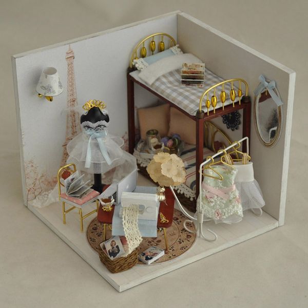 wooden shelve miniature dollhouse handmade display collective