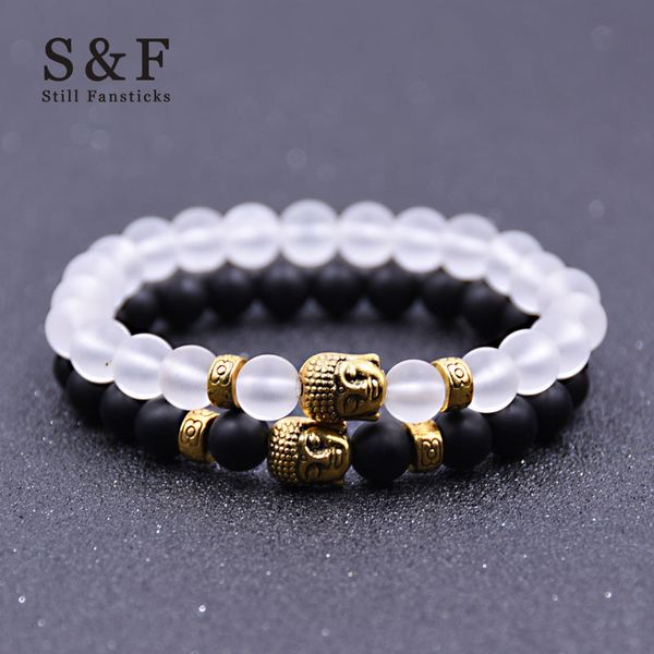 

buddha bracelet beads bracelets for women pulseira masculina men jewelry feminina bileklik elastic braclet bijoux jonc wristband, Black