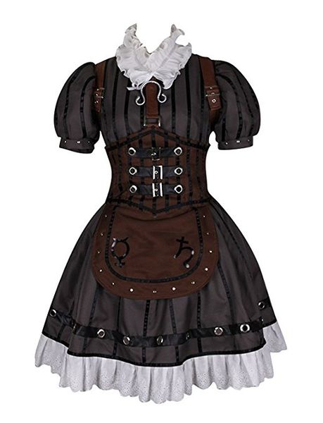 

alice madness returns cosplay costume steamdress maid dress, Black