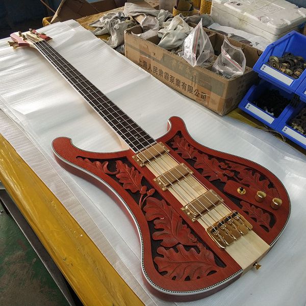 

4 strings electric bass guitarrich neck thru body