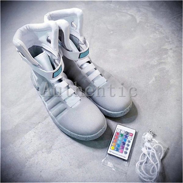 

air mag brand limited edition back to the future soldier shoes led luminous men shoes 2017 fashion led shoes, White;red