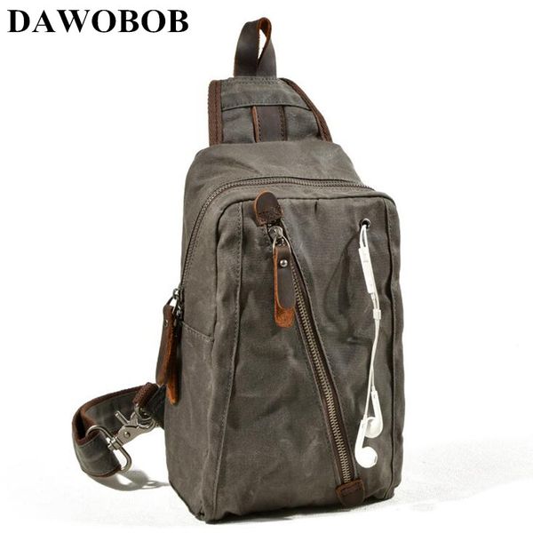

fashion crossbody sling bags canvas chest pack men bags casual shoulder chest bag for men headphone hole messenger