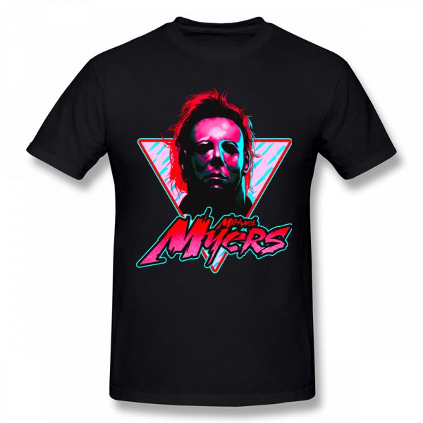 

michael myers t-shirt for men short sleeve cotton plain custom tee, White;black