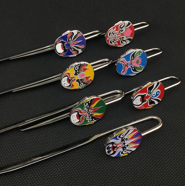 

creative retro metal bookmark chinese peking opera gift bookmarks with gift box