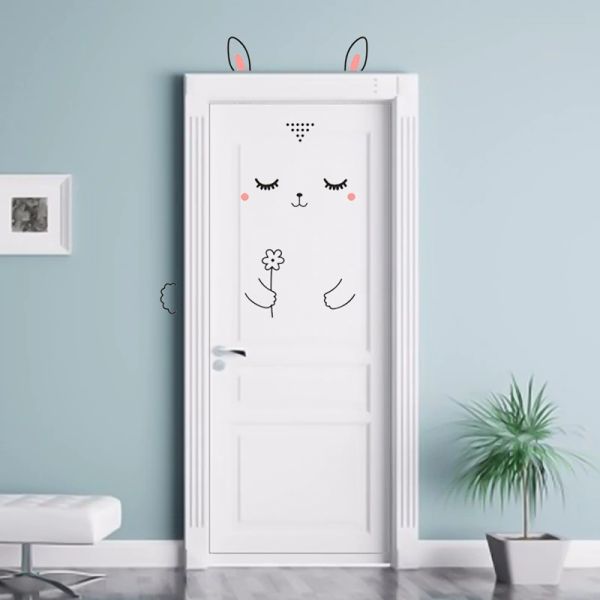 Cartoon Cute Animal Panda Cat Door Sticker For Kids Room Decoration Wall Decals Home Decor Wall Sticker Canada 2019 From Jiayouya Cad 3 40 Dhgate