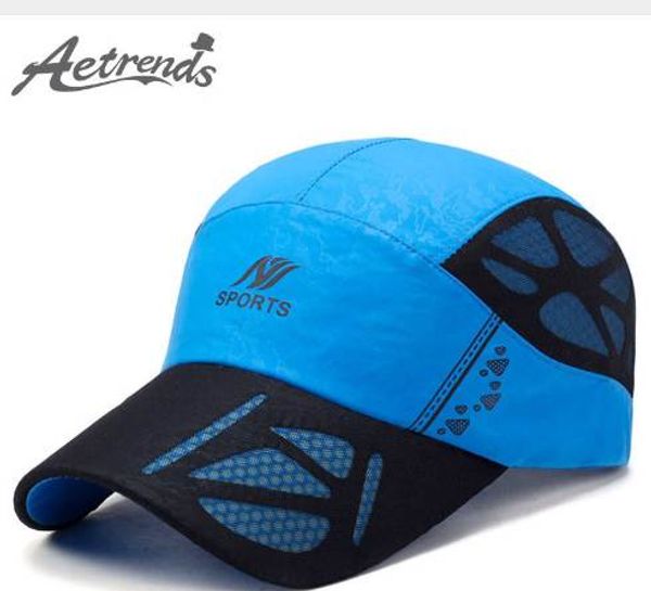 

[aetrends] summer baseball cap men breathable quick-drying mesh hats women sunshade caps z-5075, Blue;gray