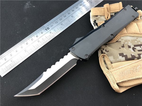 

Double action AUTO knife Hellhound Tanto EDC Tactical gear 6 holes Metal feel Very little blade play knife New P52Q