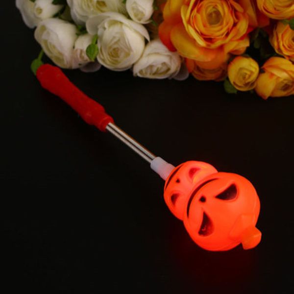 

led light shaker toy kids gift stick single head pumpkin halloween slow flash halloween pumpkin skeleton pattern spring stick