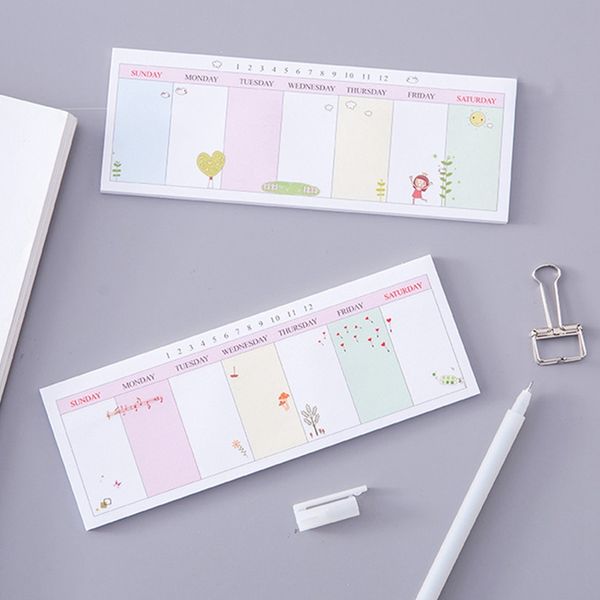 

kawaii cute weekly plan paper scrapbooking stickers sticky note stationery school supplies memo pad papelaria notebook 40pcs/set