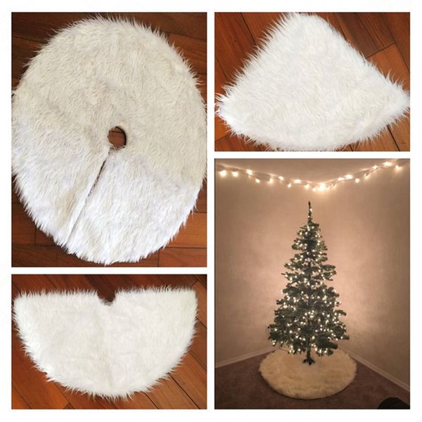 Acquista 1 Pz Creativo Bianco Peluche Albero Di Natale Gonne Pelliccia Tappeto Decorazione Di Natale Capodanno Casa Decorazione Esterna Partito Evento