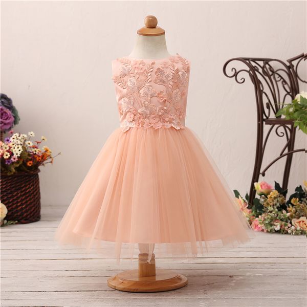 Acheter Belle Fille Première Communion Robe Applique Mince Net Fleur Fille Robe De Mariage Robe De Baptême Robe Pour Enfants De 6332 Du Obithadress