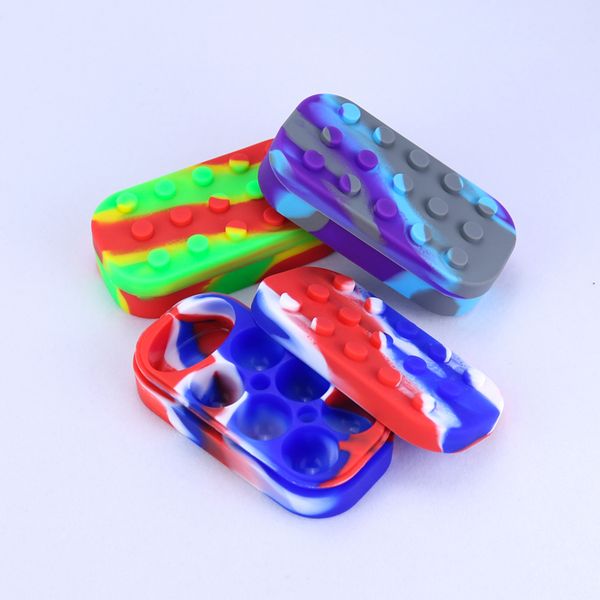 

6+1 Nonstick Wax Containers silicone big rubber wax can Silicon container wax jars dab storage dabber jar oil vape pen FDA DHL
