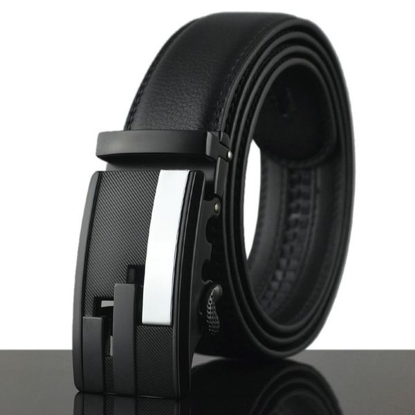 

fashion new arrival brand automatic buckle men belt genuine leather belt for men brand luxury business cow skin male strap lh011, Black;brown