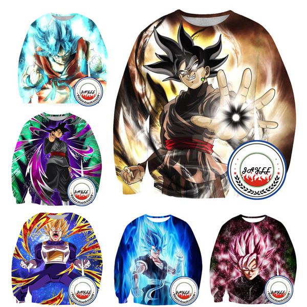 

new male 3d hoodies hip hop sweatshirt men women dragon ball hoodie cool character 3d print o-neck long sleeve tee streetwear s-5xl, Black