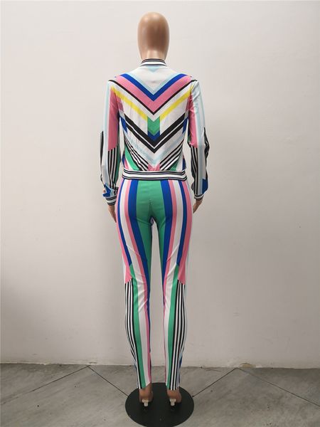 

Casual Women Sweat Suits Fashion 2 Piece Set Autumn Winter Long Sleeve Printed Short Jackets +Pants Leisure Suit Casual Tracksuit Set