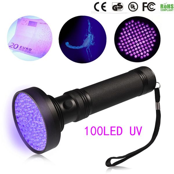

18w uv black light flashlight 100 led uv light and blacklight for home & l inspection,pet urine & stains led spotlights