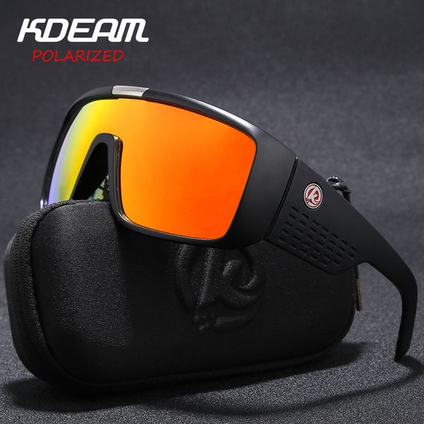 

kdeam classic oversized sunglasses men polarized uv400 windproof goggles hd drive fishing shades male gafas r8713, White;black