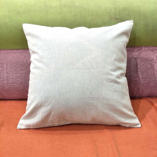 Beige Plain Natural Linen Pillow Case Natural Beige Color Blank