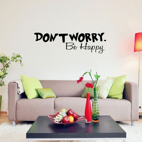 

don't worry be happy wall stickers quote art funny cheerful decal decorative vinyl stickers home decor ing