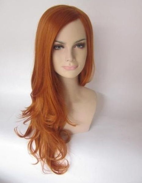 

Делюкс Длинный Волнистый Оранжевый Имбиря Наслоенный Теплостойкий Парик Моды