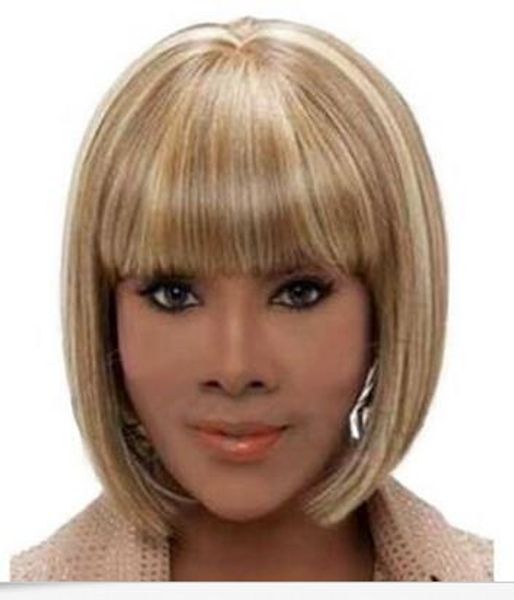 

short fashion blonde synthetic straight wig hair, Black;brown