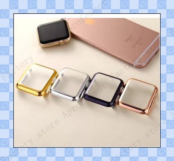 

For electroplating Iwatch Cases Ultra Thin Apple Watch iWatch Series1,2,3 38mm 42mm PC Full Screen Protector Case Cover