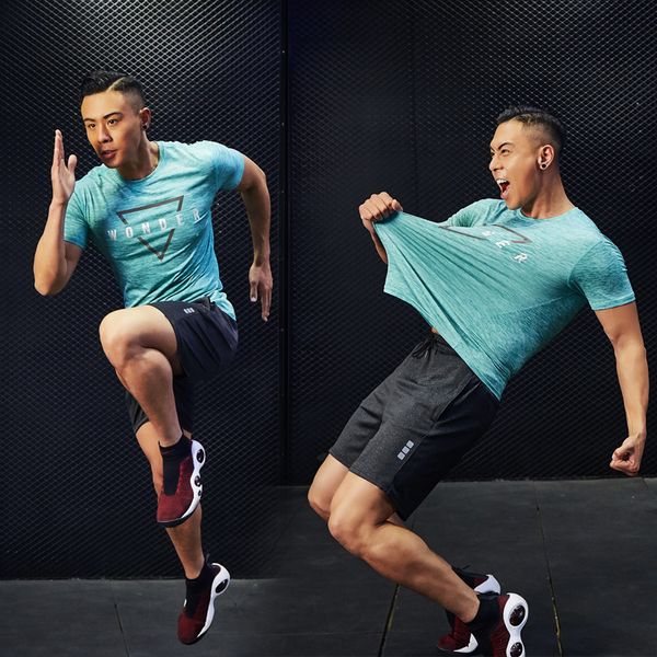 

2 pieces men short sleeve fitness bodybuilding green pink clothing m-2xl men gyms tight t-shirt male clothes, White;black