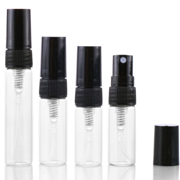 2ml 3ml 5ml piccola bottiglia di profumo riutilizzabile vetro trasparente atomizzatore di fragranza nebulizzazione contenitore liquido F486