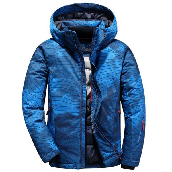 

camouflage down jacket men thick winter 2018 new hat detached warm parka waterproof windproof -30 degrees 3069, Black