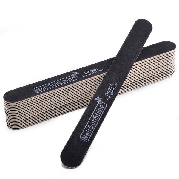 

20pcs/lot black wooden nail art sanding buffer block files 240/320 nail buffing polish strips professional salon tools