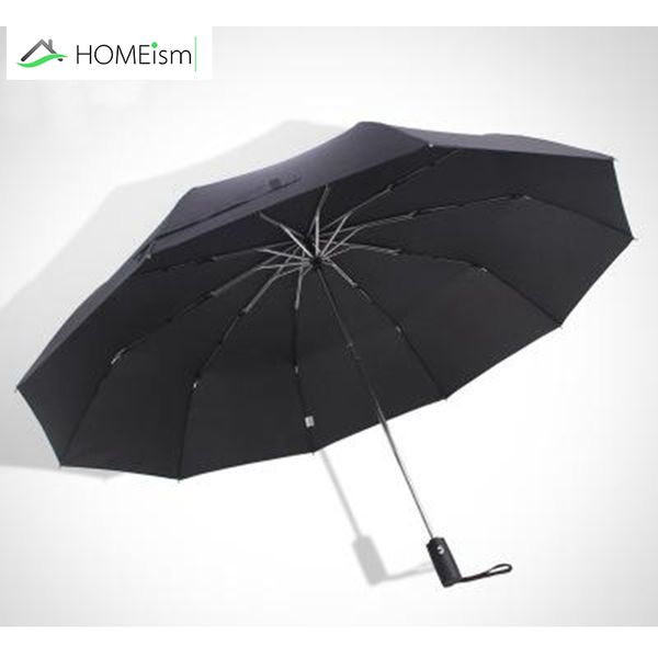 

fully automatic 125cm large sunny and rainy umbrella businessman three folding ten bones creative reinforcing wind resistance