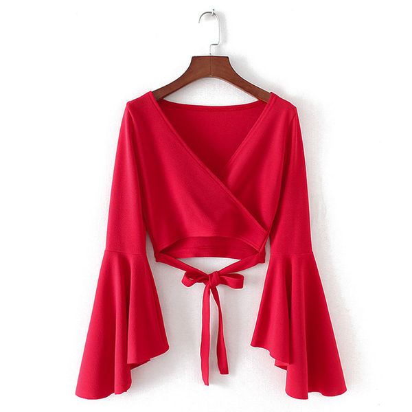 blusas con vuelos para mujer