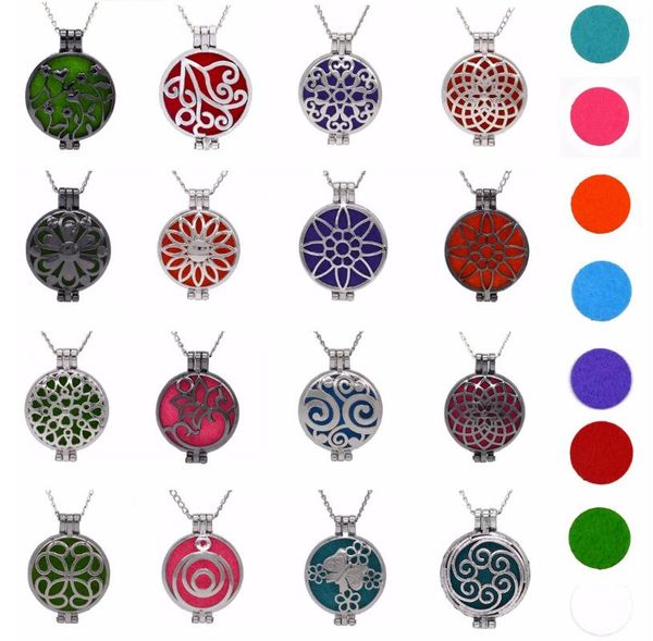 

aroma diffuser necklace open vintage silver lockets pendant perfume essential oil aromatherapy locket necklace with pads
