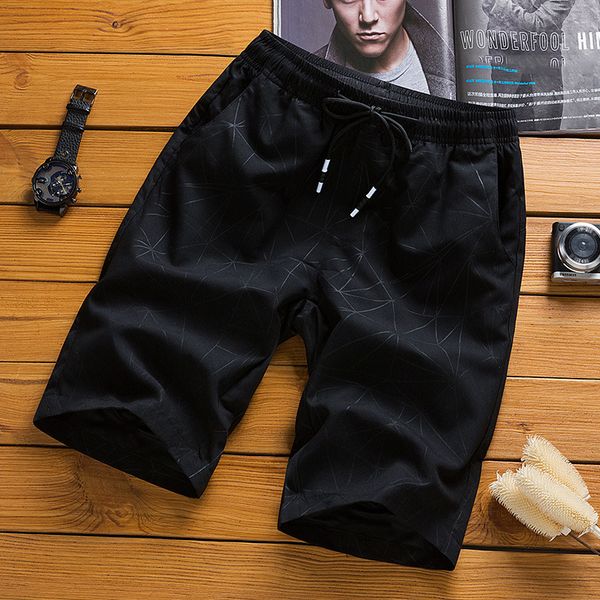 

mans casual shorts men male shorts for men elastic waist mens summer clothing plus size casual streetwear 4xl, Black