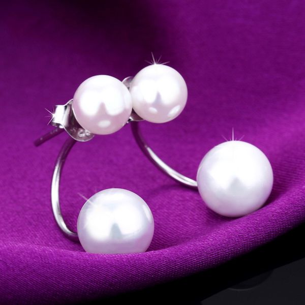 

stud earring s925 silver jewelry, pearl earrings, earrings, shells, ear buckles, , a dual purpose lady's exquisite design.the gift for, Golden;silver