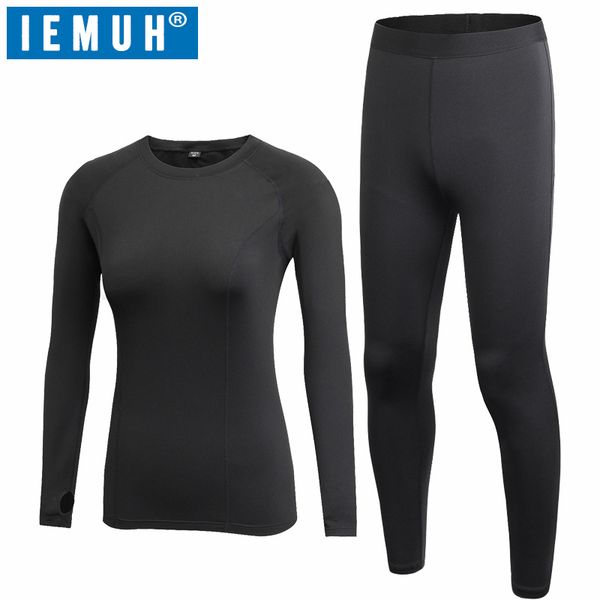 

iemuh new autumn winter thermal underwear women quick dry stretch anti-microbial warm long johns female casual thermal clothing, Black;red