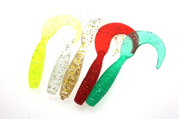 

20pcs/lot Long Tail Grubs Curly Fishing Lure Artificial Bait Soft Lure Worm Baits 3.5/5.5/6.5cm Carp Fishing Peche Iscas
