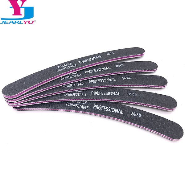 

5 pcs black sandpaper 80/80 nails files curved nail file block nail dust collector strong lima buffer manicure tool