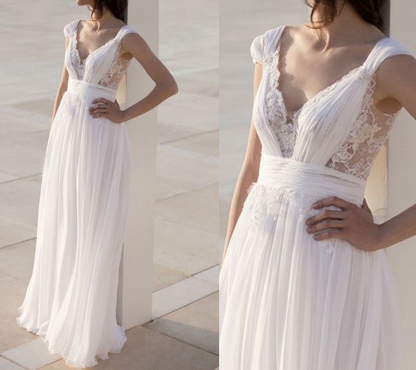 Laço branco ou marfim formal uma linha de vestidos de noiva de praia com decote em v simples barato vestido de noiva ocasião especial da dama de honra vestido de festa 17wed132