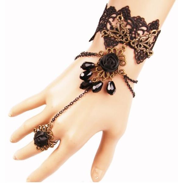 Hot new Black pulseira de diamantes de cristal personalidade das mulheres comércio exterior banda anel de jóias moda clássico delicado elegância