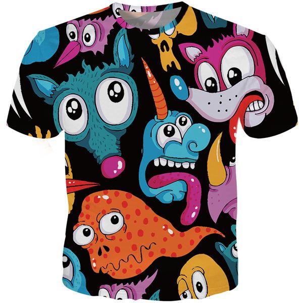 

cloudstyle anime t shirt 3d full print animal unicorn t-shirt men women streetwear funny tshirt drop shipping harakuku, White;black
