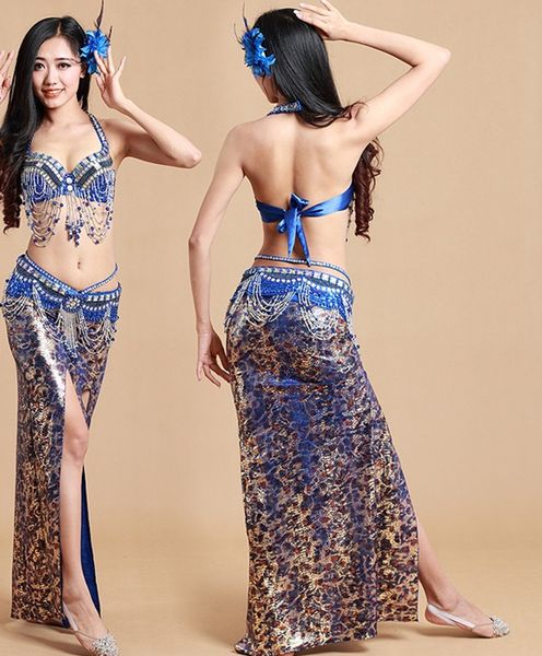 

3pcs set bling bling luxury handmade beaded belly dance costume bollywood clothes arabic princess eygptian dress ing, Black;red